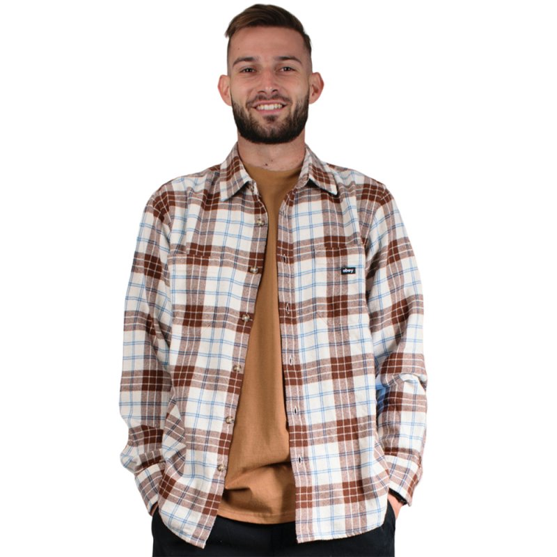 OBEY ARNOLD WOVEN LS (181200348 UNBLEACHED MULTI)