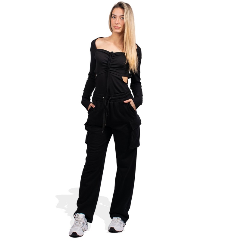 4Tailors Julia Cut-out Top (FW23-041 BLACK)
