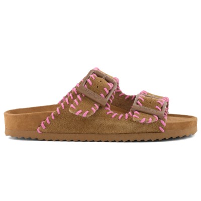 Colors of California SUEDE SANDAL WITH STITCHINGS (HC.BIO301N TAN)