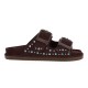 Colors of California TWO BUCKLE SANDAL WITH STUDS (HC.BIOW05N MOKA)