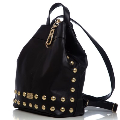 Elena Athanasiou Black n' Metal Backpack (EA-001 Black-Gold)
