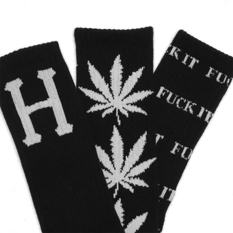 HUF VARIETY 3 PACK SOCK (SK00767 BLACK-WHITE)