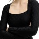 Guess LS JACQUARD ELLEONA TOP ΜΠΛΟΥΖΑ (W6RP45KA660 JBLK)