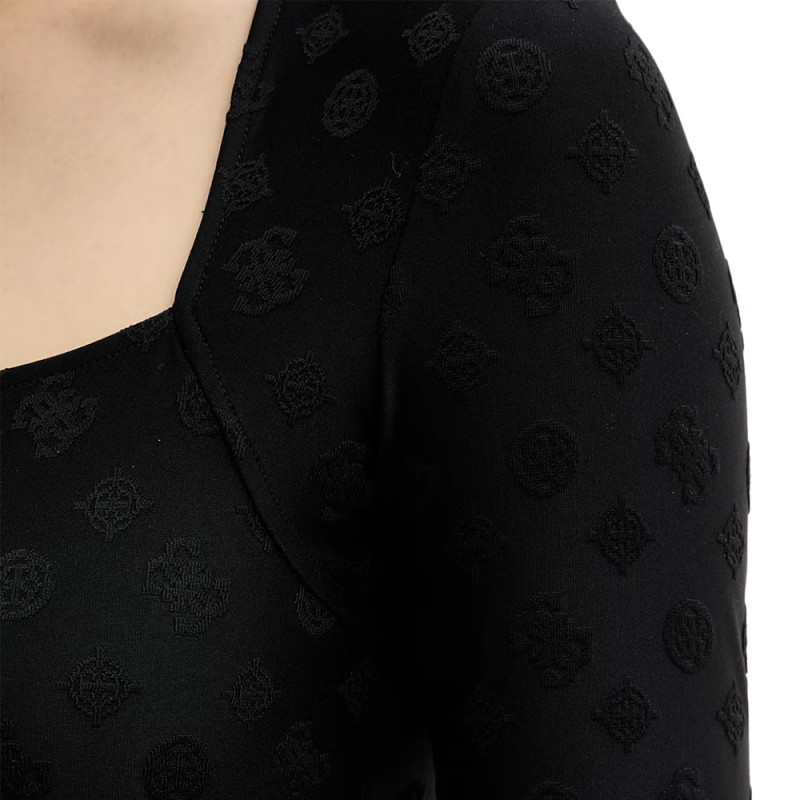 Guess LS JACQUARD ELLEONA TOP ΜΠΛΟΥΖΑ (W6RP45KA660 JBLK)