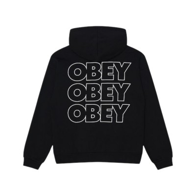 OBEY TREBLE EXTRA HEAVY HOOD FLEECE (111610072 BLK)