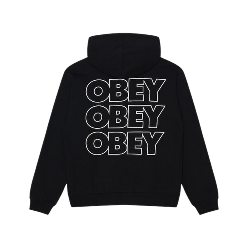 OBEY TREBLE EXTRA HEAVY HOOD FLEECE (111610072 BLK)