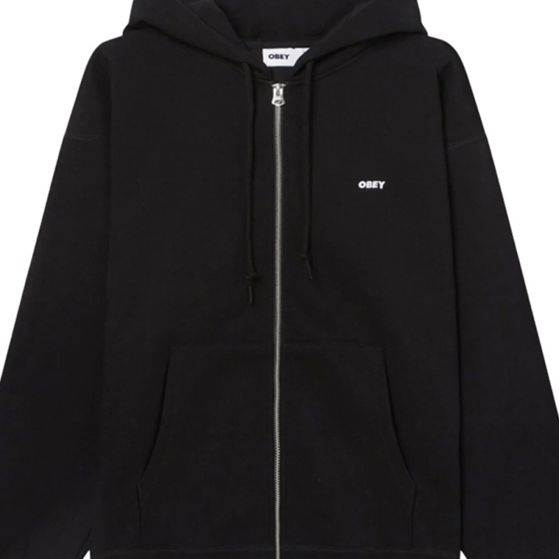 OBEY ESTABLISHED WORKS BOLD ZIP HOOD II FLEECE (112460022 BLK)