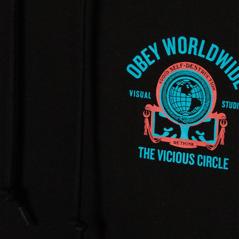 OBEY VICIOUS CIRCLE HOOD FLEECE (112844428 BLK)