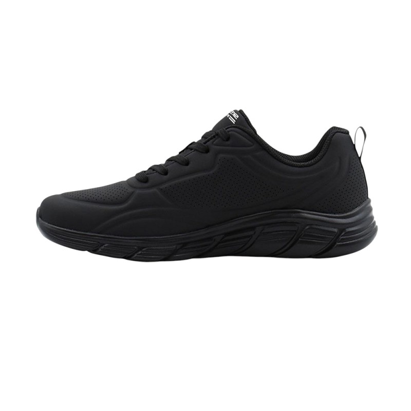 Skechers Debossed Pu Lace Up Sneaker (117715 BBK)