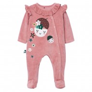 Boboli Velour play suit for baby girl -BCI (142085 3919)