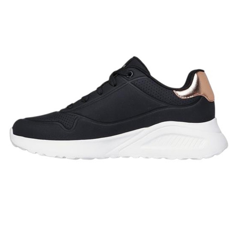 Skechers Embossed Duraleather Gore Laced Slip On with Metallic Trim (177291 BLK)