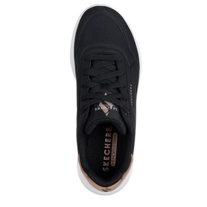 Skechers Embossed Duraleather Gore Laced Slip On with Metallic Trim (177291 BLK)