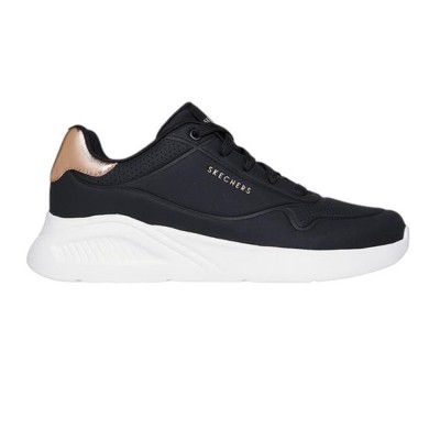 Skechers Embossed Duraleather Gore Laced Slip On with Metallic Trim (177291 BLK)