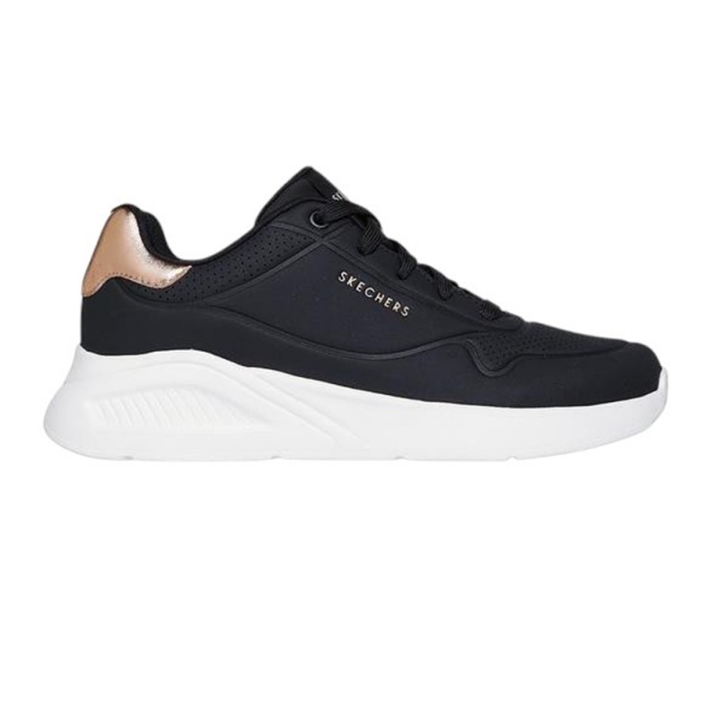 Skechers Embossed Duraleather Gore Laced Slip On with Metallic Trim (177291 BLK)
