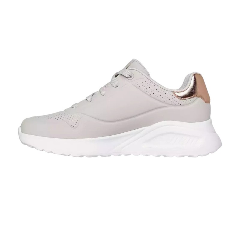 Skechers Embossed Duraleather Gore Laced Slip On with Metallic Trim (177291 NAT)