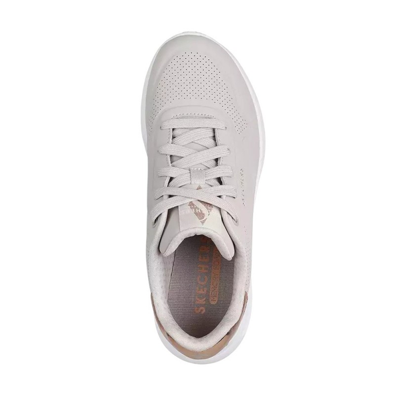 Skechers Embossed Duraleather Gore Laced Slip On with Metallic Trim (177291 NAT)