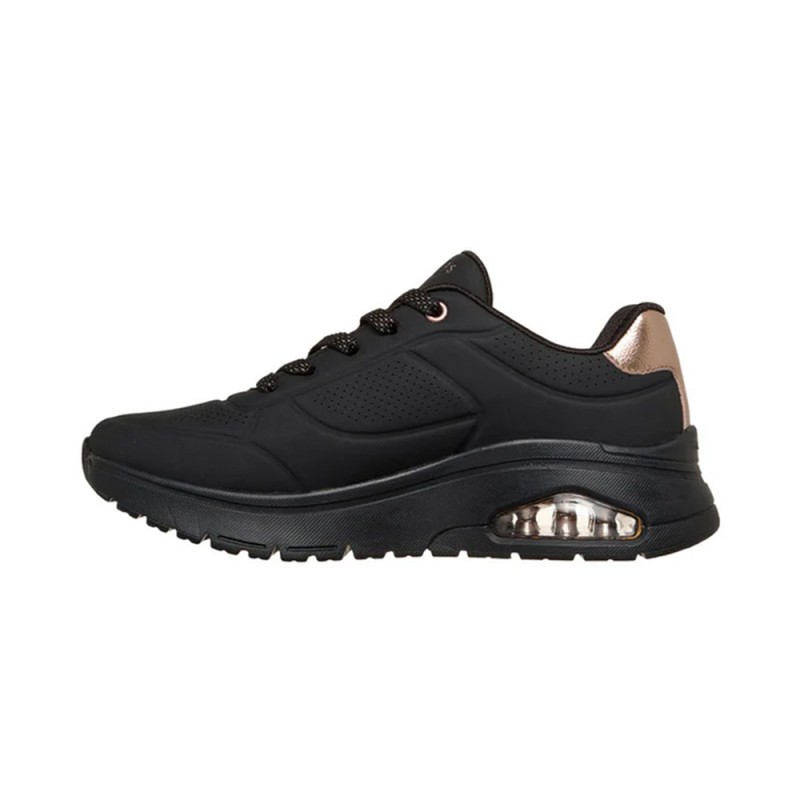Skechers Durabuck with Metallic Heel Lace Up Fashion Sneaker (177799 BBK)