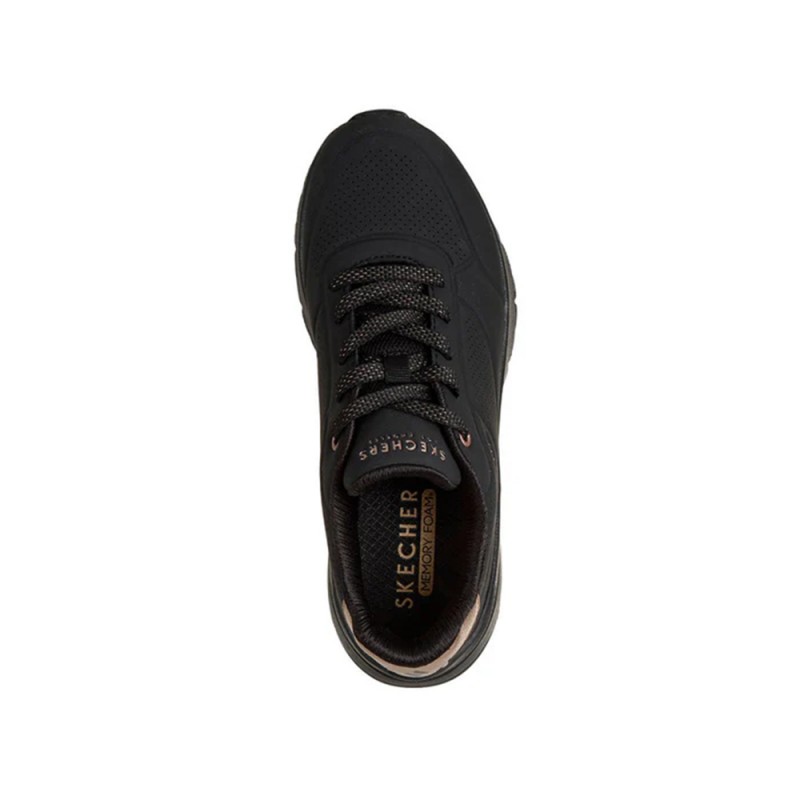 Skechers Durabuck with Metallic Heel Lace Up Fashion Sneaker (177799 BBK)