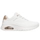 Skechers Durabuck with Metallic Heel Lace Up Fashion Sneaker (177799 WHT)