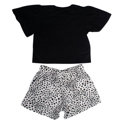 Bee Loop SET - SINGLE JERSEY CROP TOP AND SHORTS (18196 Black)