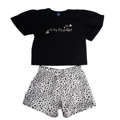 Bee Loop SET - SINGLE JERSEY CROP TOP AND SHORTS (18196 Black)