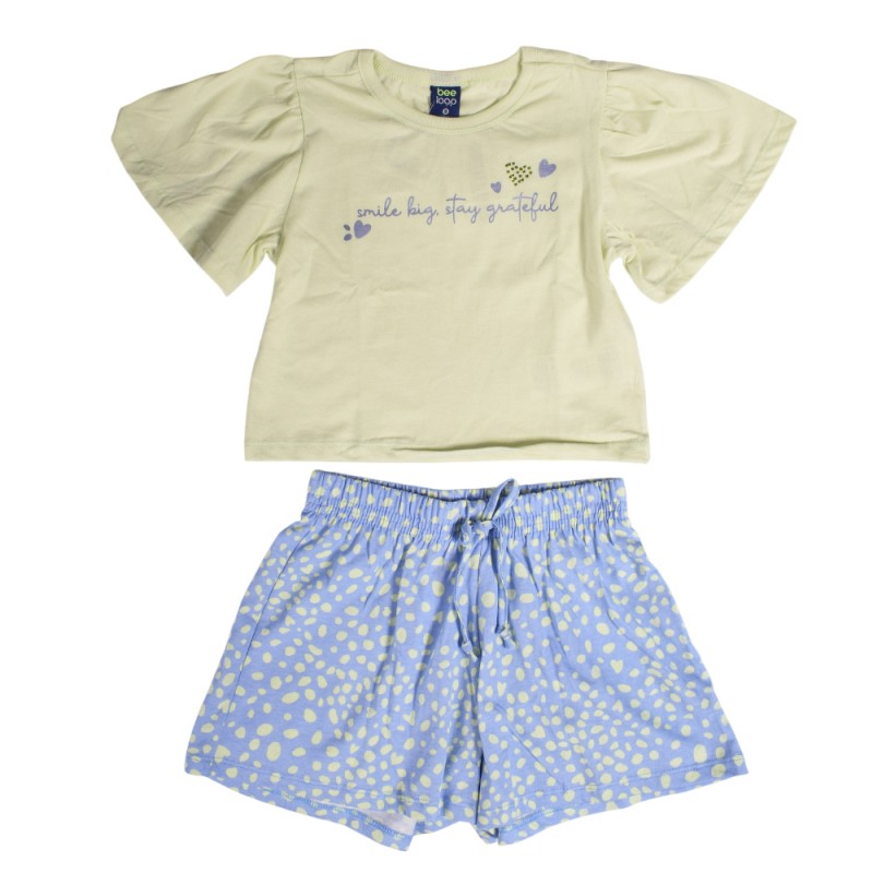 Bee Loop SET - SINGLE JERSEY CROP TOP AND SHORTS (18196 Green)