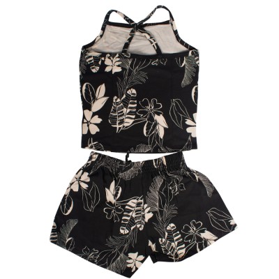 Bee Loop SET - ELASTANE JERSEY CROPPED TANK TOP AND SHORTS (18209 Black)