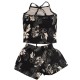 Bee Loop SET - ELASTANE JERSEY CROPPED TANK TOP AND SHORTS (18209 Black)