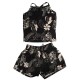 Bee Loop SET - ELASTANE JERSEY CROPPED TANK TOP AND SHORTS (18209 Black)