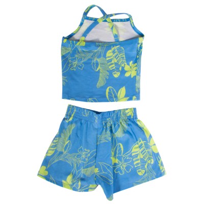 Bee Loop SET - ELASTANE JERSEY CROPPED TANK TOP AND SHORTS (18209 Blue)