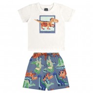 Bee Loop SET - SINGLE JERSEY T-SHIRT AND MICROFIBER BERMUDA (18215 Off White)