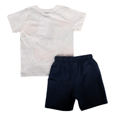 Bee Loop SET - SINGLE JERSEY T-SHIRT AND SWEAT BERMUDA (18217 Off White)