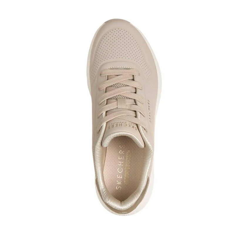 Skechers Durabuck with Metallic Trim Lace Up Fashion Sneaker (190265 NAT)