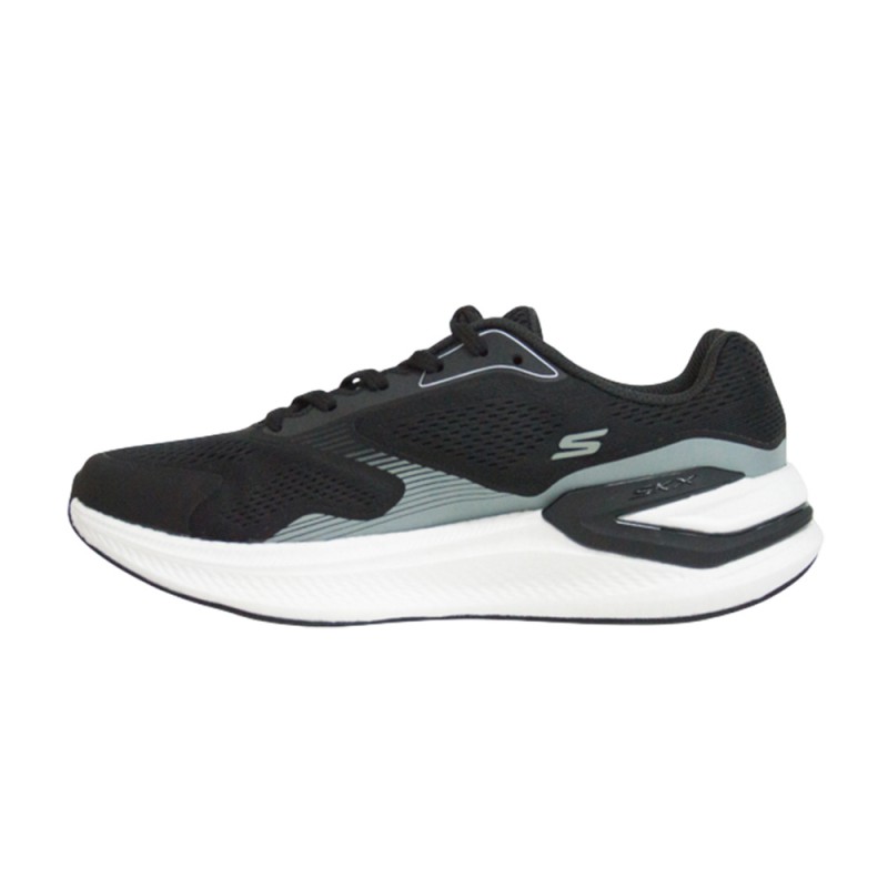 Skechers Engineered Mesh Lace Up W/ Screen Print Details & TPU Clip (221140 BKW)