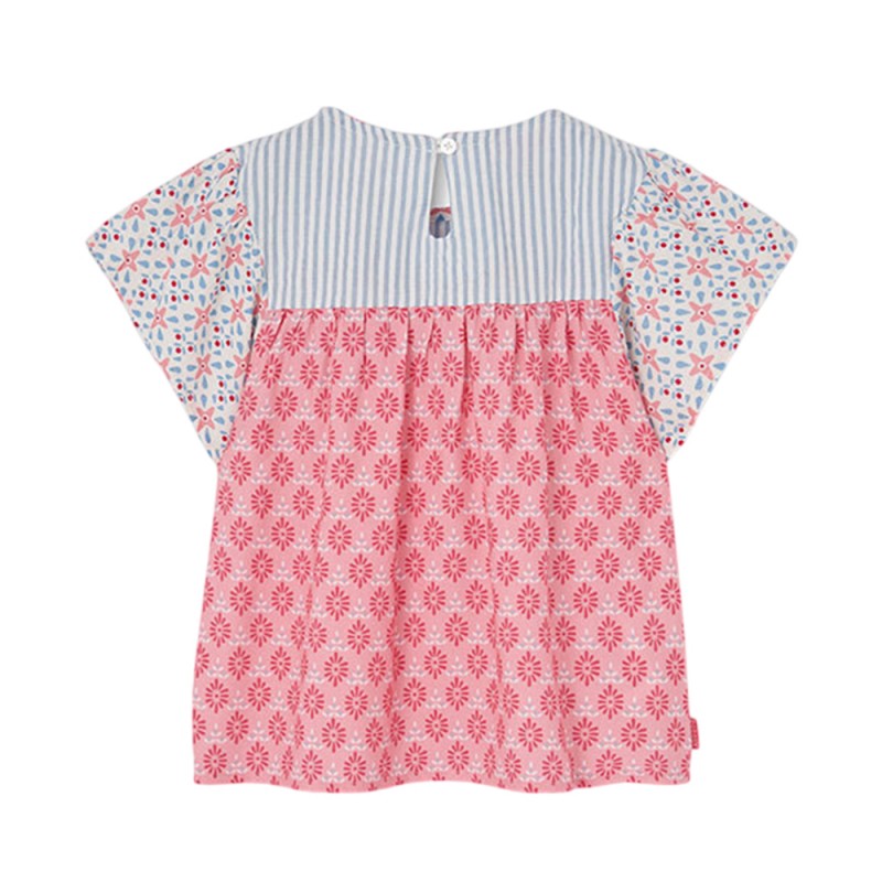 Boboli Poplin blouse combined for girl -BCI (303051 9798)