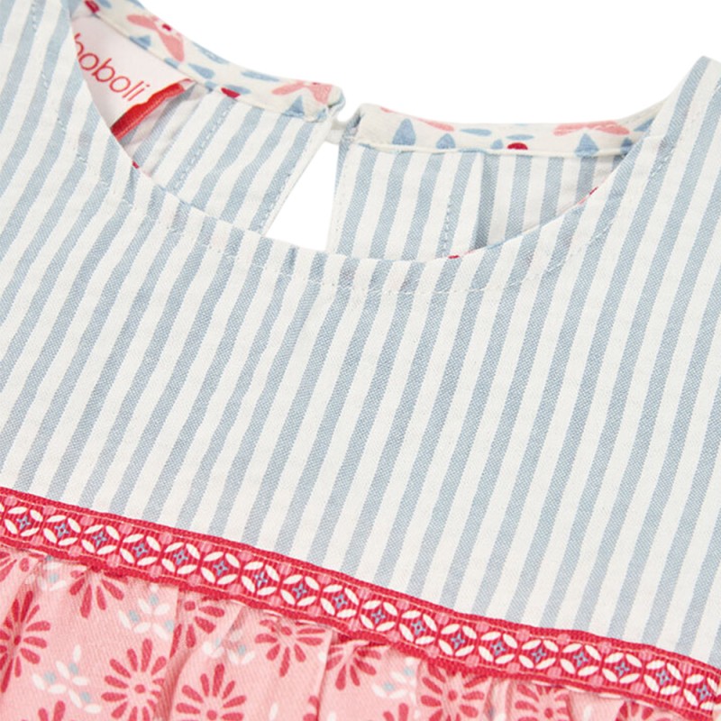 Boboli Poplin blouse combined for girl -BCI (303051 9798)