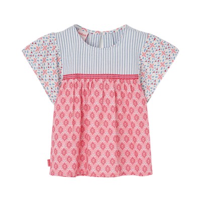 Boboli Poplin blouse combined for girl -BCI (303051 9798)