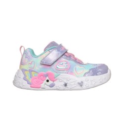 Skechers Lighted Unicorn Gore & Strap W/ Multi Heart Print Upper (303064N LVMT)
