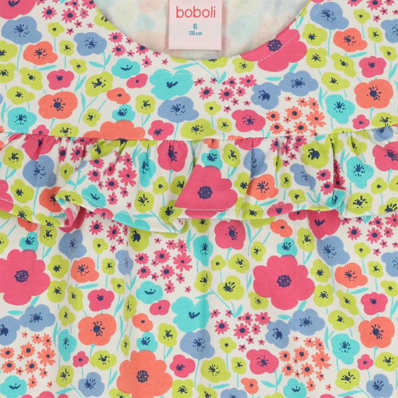 Boboli Knit t-Shirt floral for girl -BCI (313142 9801)