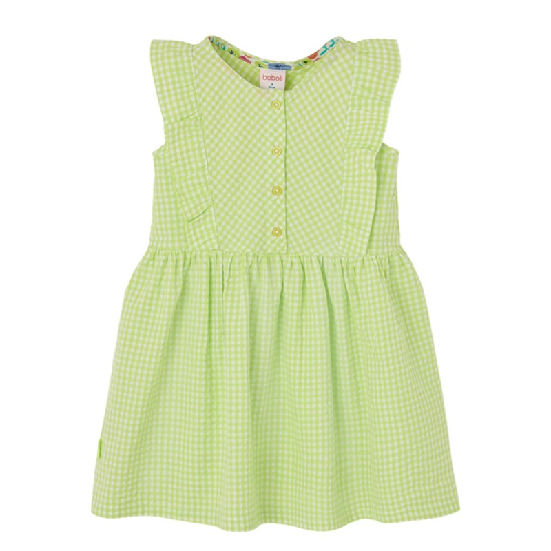 Boboli Poplin dress check for girl -BCI (313175 9802)