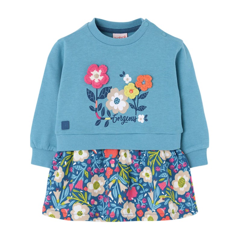Boboli Fleece combined dress for girl -BCI (314121 4638)