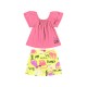 Quimby Set - Single jersey blouse and elastane jersey sho (34145 Neon Pink)