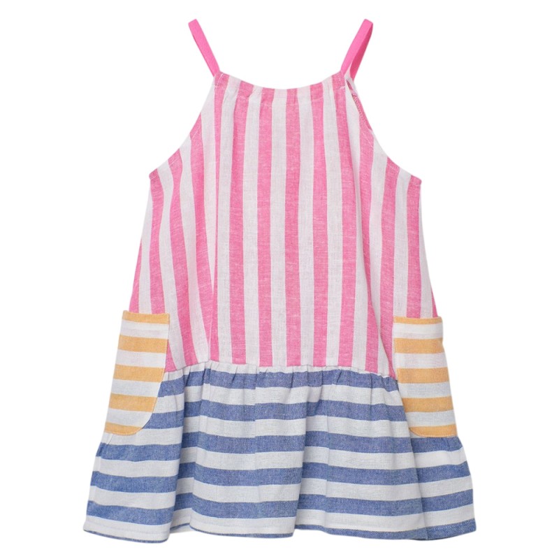 Boboli Linen dress striped for girl (343033 9811)