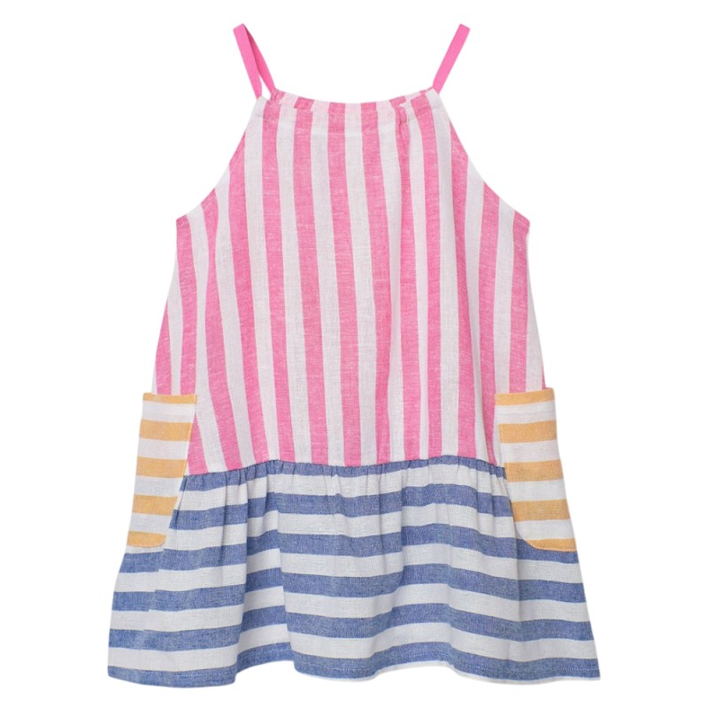 Boboli Linen dress striped for girl (343033 9811)