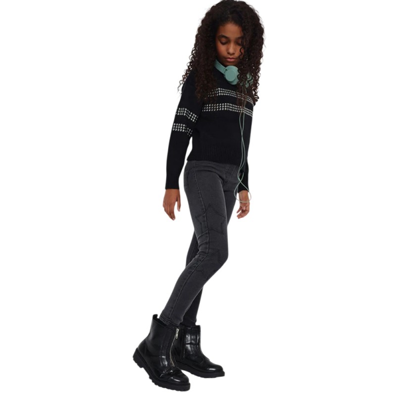 Boboli Denim trousers knit for girl -BCI (434180 BLACK)