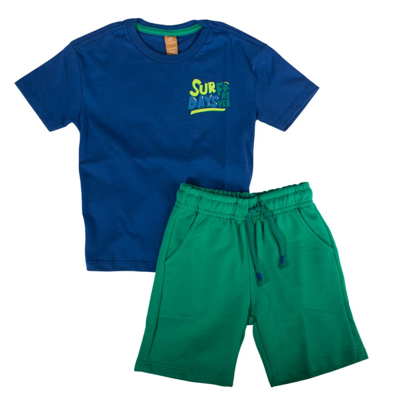 Up Baby SET - SINGLE JERSEY T-SHIRT AND SWEAT BERMUDA (46562 Blue)