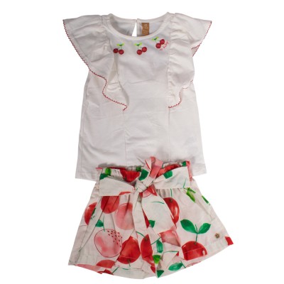 Up Baby SET - SINGLE JERSEY BLOUSE AND VISCOSE & LINEN WOV (46569 Off White)