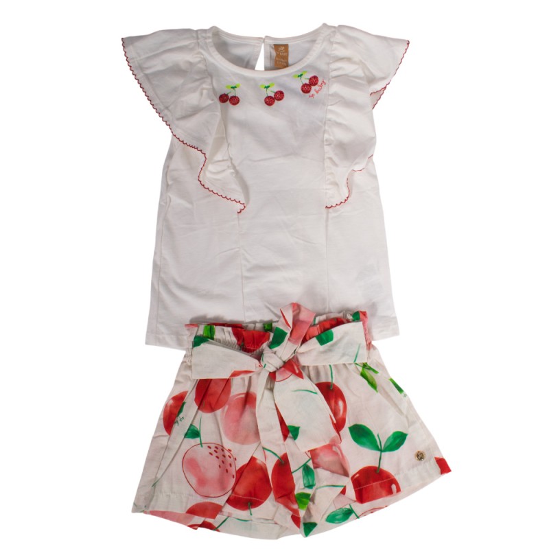 Up Baby SET - SINGLE JERSEY BLOUSE AND VISCOSE & LINEN WOV (46569 Off White)