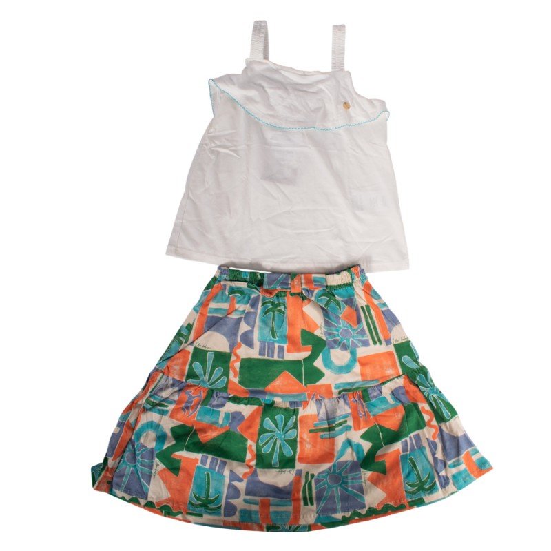 Up Baby SET - SINGLE JERSEY BLOUSE AND SKIRT (46837 Off White)