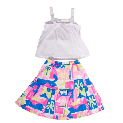 Up Baby SET - SINGLE JERSEY BLOUSE AND SKIRT (46837 White)
